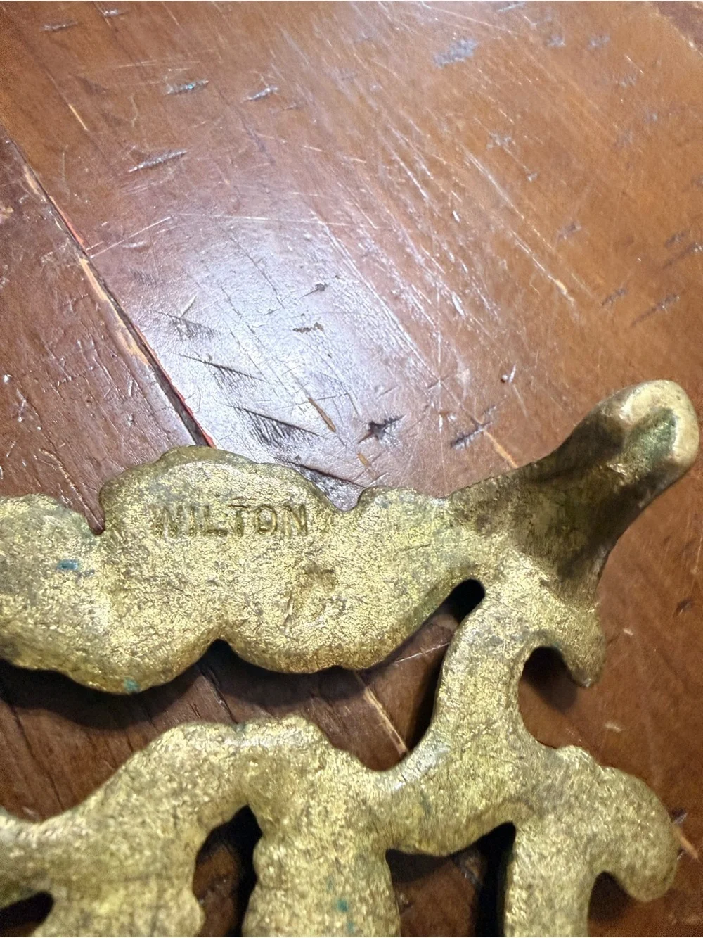 Wilton Vintage Brass Cherub Angel Trivet Footed Metal~ Original Patina